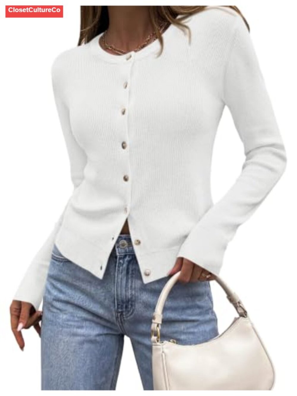 PRETTYGARDEN Womens Fitted Button Down Cardigan Sweater